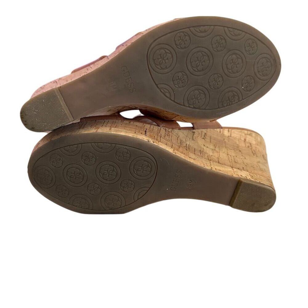 Guess‎ Eadra2 Women's Brown Leather Wedge Sandals Size 9M Casual - Picture 12 of 12